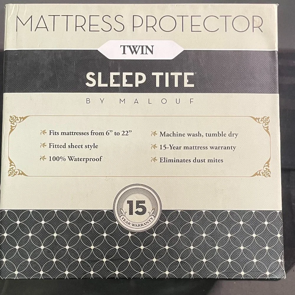 Malouf Waterproof Mattress Protector Fitted Deep Pockets Protector Hypoaller NIB